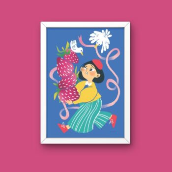 Three Strawberry Girl Art Print