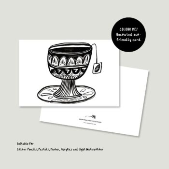 Tea Cup Colour-Me Postcard