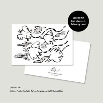 Birds Flying Colour-Me Postcard