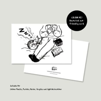 Cat Sleeping Colour-Me Postcard