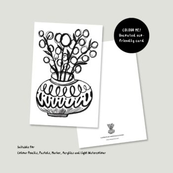 Flower Vase Colour-Me Postcard