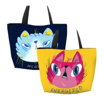 Energized and Decaf Cat Shopping Bag